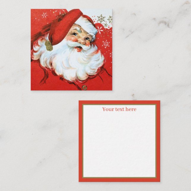 Retro-Jahrgang Weihnachten Weihnachten hinzufügen  Quadratische Visitenkarte (Vorne/Hinten)