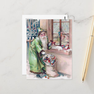 Retro-Jahrgang Weihnachten Weihnachtsfeiertag Post Postkarte