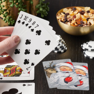 Retro-Jahrgang Weihnachten Weihnachtsfeiertag Spielkarten