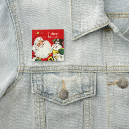 Retro-Jahrgang Weihnachten Weihnachtsmann hinzufüg Namensschild