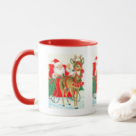 Retro-Jahrgang Weihnachten Weihnachtsmann Tasse