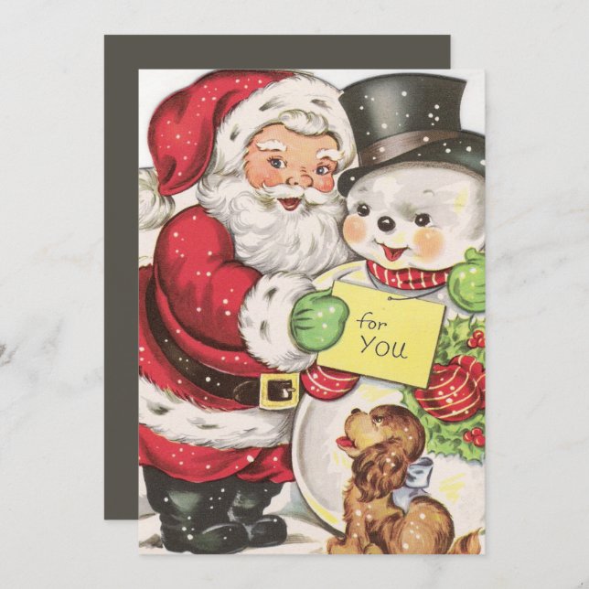 Retro-Jahrgang Weihnachten Weihnachtsschneemann (Vorne/Hinten)