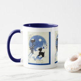 Retro-Jahrgang Weihnachts Scotty Hund Holiday Tasse