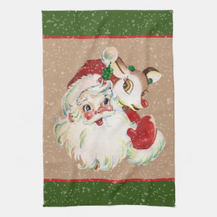 Retro-Jahrgang Weihnachtsfest Geschirrtuch