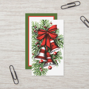 Retro-Jahrgang Weihnachtsglocken hinzufügen Infor Visitenkarte