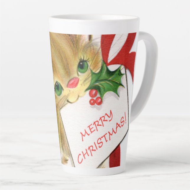 Retro-Jahrgang Weihnachtskatzenfest Milchtasse (Rechte Ecke)