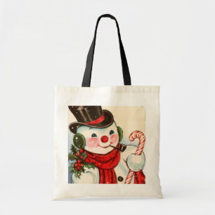 Retro-Jahrgang Weihnachtsschneemann Holiday Tragetasche