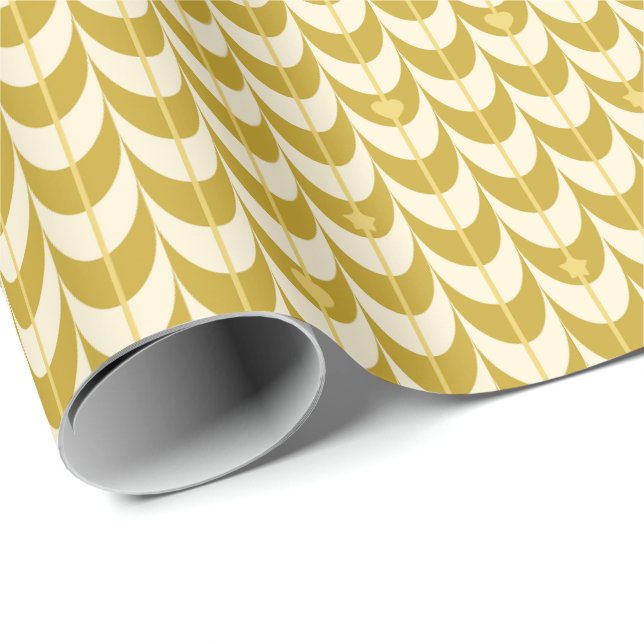 Retro-Jakobsmuschel-Geometrisches Muster Geschenkpapier (Rolleneckpunkt)