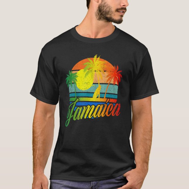 Retro Jamaica Sommerstrand Urlaub für Männer Fraue T-Shirt (Vorderseite)
