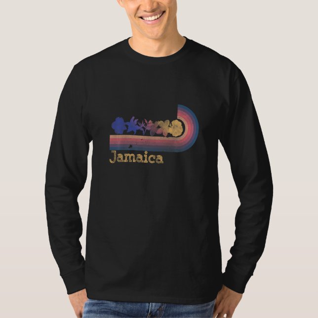 Retro Jamaica Tropical Flowers 80's Style Surfing T-Shirt (Vorderseite)