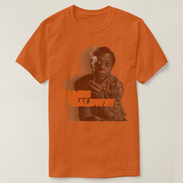 Retro James Baldwin Sepia Fade Tribute T-Shirt (Design vorne)