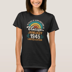 Retro Januar 1945 78 Jahre alt 78. Geburtstag T-Shirt