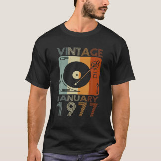 Retro Januar 1977 T 45Th Geburtstagsgeschenk 45 Ja T-Shirt