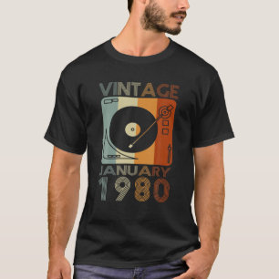 Retro Januar 1980 T 42Nd Geburtstagsgeschenk 42 Ja T-Shirt