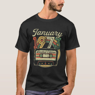 Retro January 1973 Cassette Tape 49th Birthday Dec T-Shirt