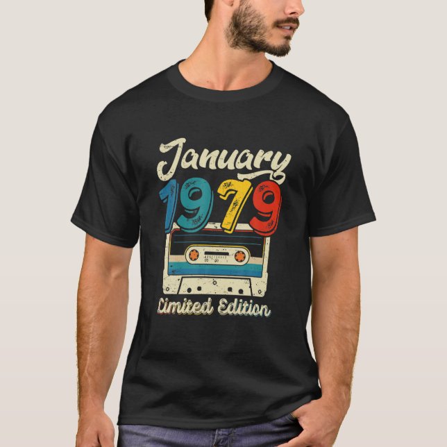 Retro January 1979 Cassette Tape 43Rd Birthday Dec T-Shirt (Vorderseite)