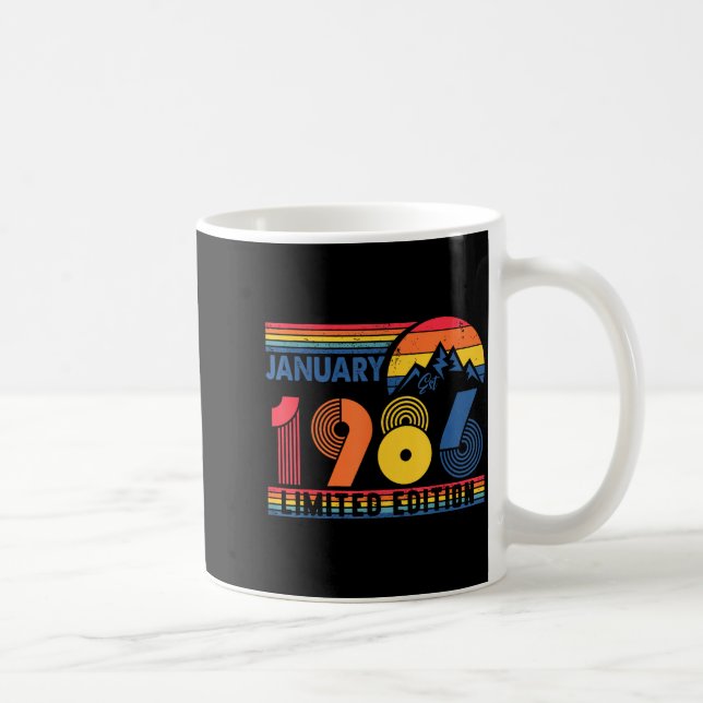 Retro January 1986 Limited Edition 40 Year Old 40t Kaffeetasse (Rechts)