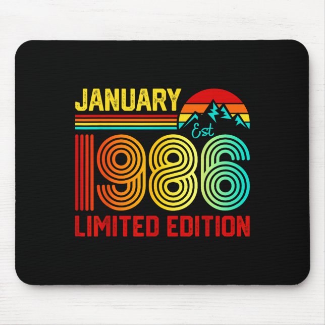 Retro January 1986 Limited Edition 40-year-old 40t Mousepad (Vorne)