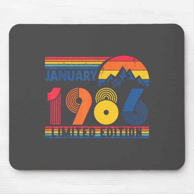 Retro January 1986 Limited Edition 40 Year Old 40t Mousepad (Vorne)
