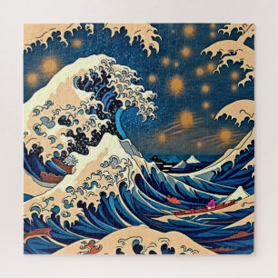 Retro Japanisch Great Wave - Vintages Design Puzzle
