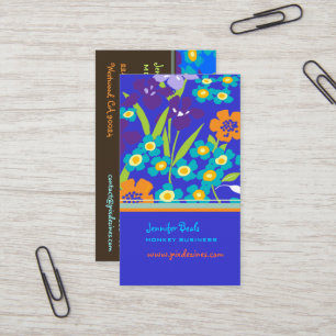 Retro Japanisch Iris + Royal Blue/DIY Hintergrund Visitenkarte