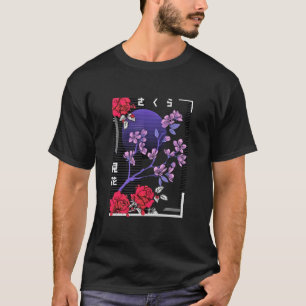 Retro japanische Kirschblüten T-Shirt