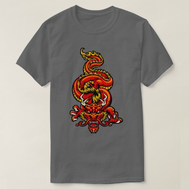 Retro japanischer Drache T-Shirt (Design vorne)