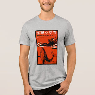 Retro japanischer Filmplakat Tri-Blend Shirt