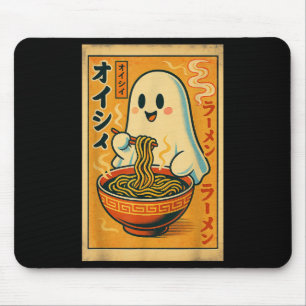 Retro Japanischer Geist Eating Ramen Kawaii Art Mousepad