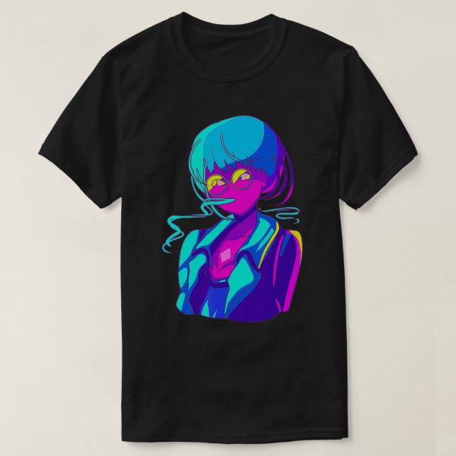 Retro Japanischer Manga Anime Girl Animation Carto T-Shirt (Design vorne)