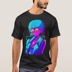 Retro-japanisches Manga-Anime-Mädchen-Animations-C T-Shirt