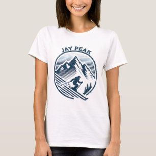 Retro Jay Peak Vermont Skifahren Skier Blau Vintag T-Shirt