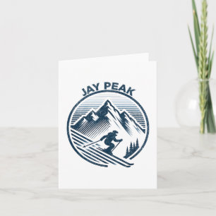 Retro Jay Peak Vermont Skifahren Skifahrer Blau Vi Karte
