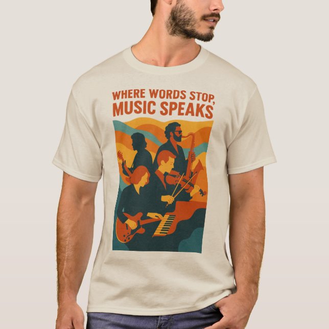 Retro Jazz Band Art Print  T-Shirt (Vorderseite)