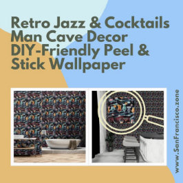 Retro Jazz & Cocktails Dekoration der Höhle Peel & Tapete