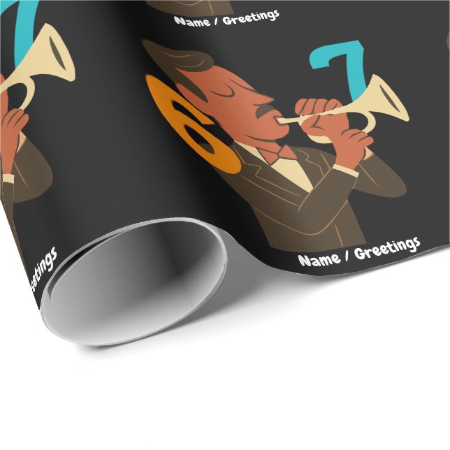 Retro Jazz Spirit 67 – Mid-Century Modern Festival Geschenkpapier (Rolleneckpunkt)