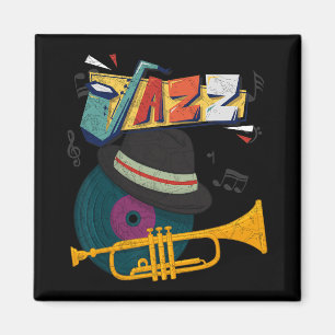 Retro-Jazz-Trompeten Lustiger Spieler Musikfestiva Magnet