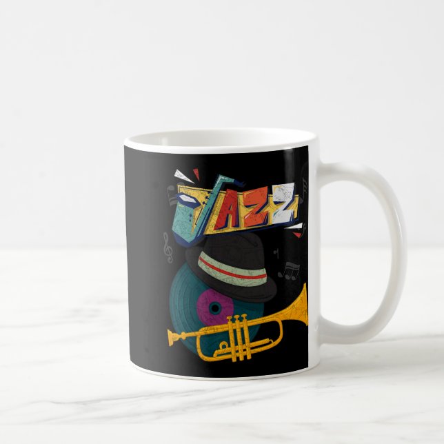 Retro Jazz Trumpets Funny Player Music Festival Ne Kaffeetasse (Rechts)