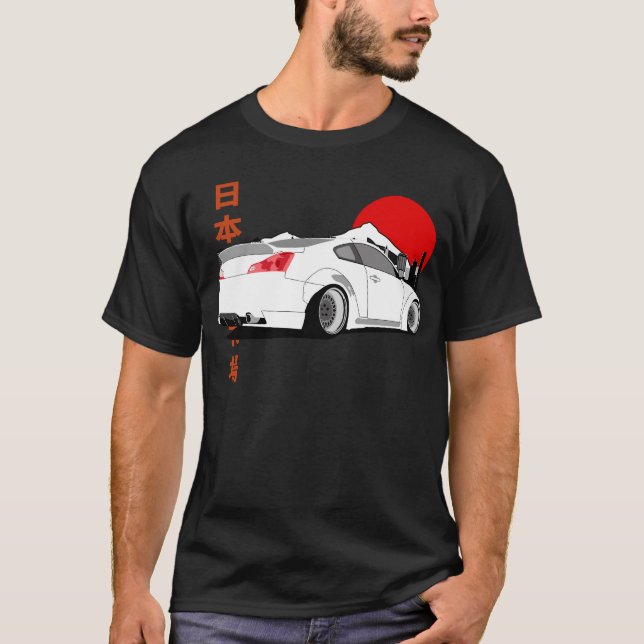Retro-JDM-Sportwagen-Illustration Minimal Japanisc T-Shirt (Vorderseite)