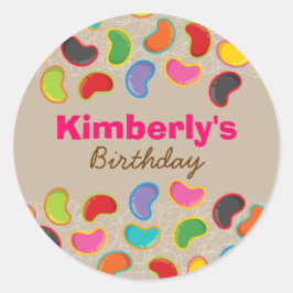 Retro Jellybeans Pop Candy Birthday Party Sticker