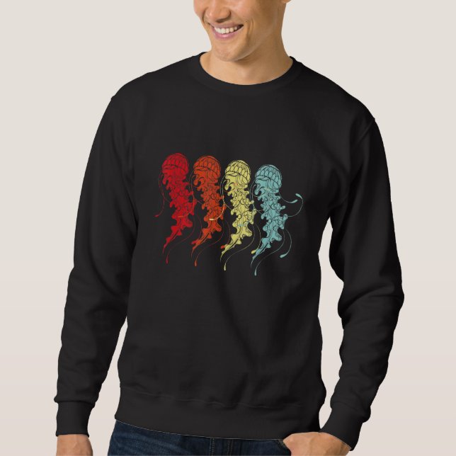 Retro Jellyfish Sea Jellies Pet Aquarium Sea Anima Sweatshirt (Vorderseite)