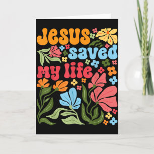 Retro Jesus Christus rettete mein Leben Boho Flora Karte