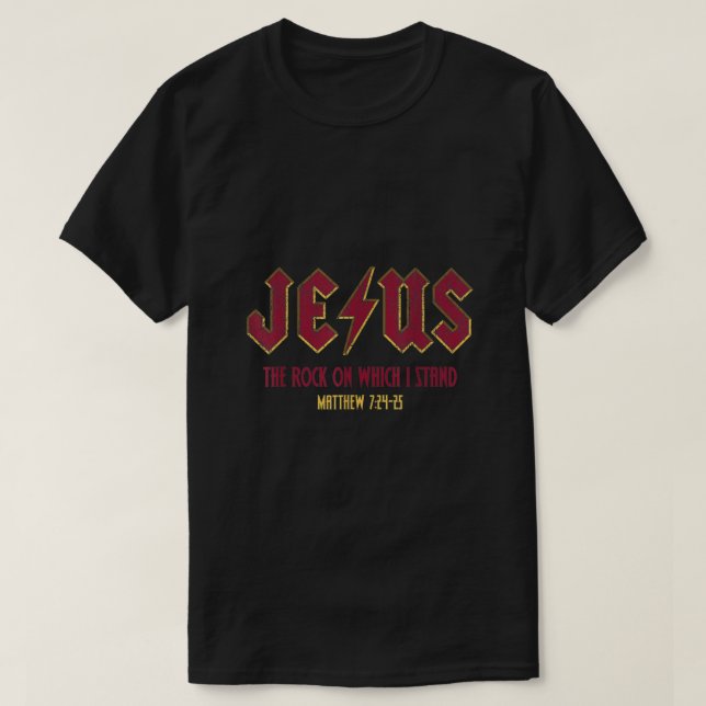 Retro Jesus den Felsen, auf dem ich den Glauben Ch T-Shirt (Design vorne)