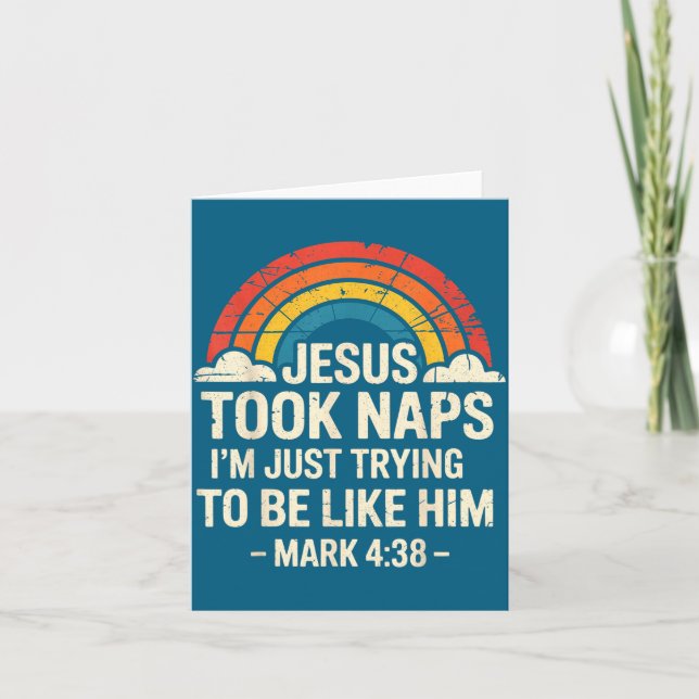 Retro Jesus hielt Nickerchen Mark Karte (Vorderseite)