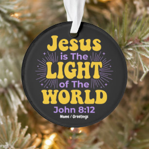 Retro Jesus ist das Licht der Welt Johannes 8,12 Ornament