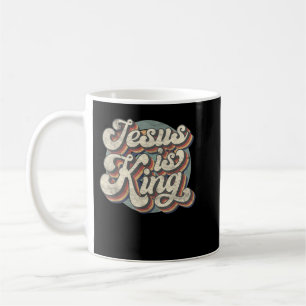 Retro Jesus ist König Christliche Bibel Religiöse Kaffeetasse