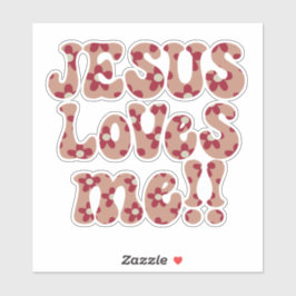 Retro Jesus Lieben Aufkleber