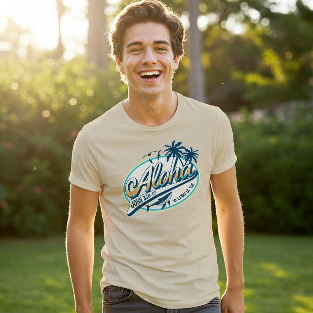 Retro "Jesus Lieben You" Hawaiianischer T - Shirt (Von Creator hochgeladen)