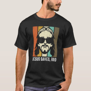 Retro Jesus Rette Bro My God Lord Savior Christ Ch T-Shirt
