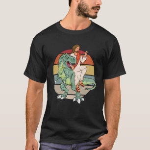 Retro Jesus Trex Cool Dinosaur T-Shirt